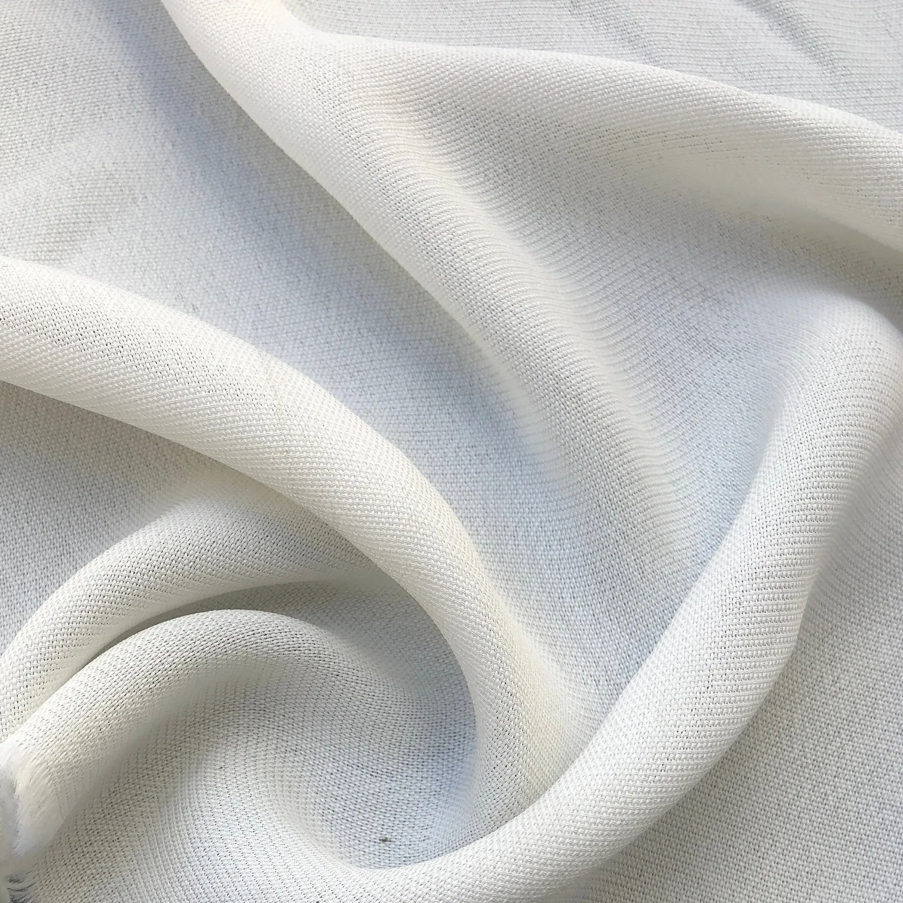 58" 100% Tencel Lyocell Georgette Solid White Light Woven Fabric By the Yard