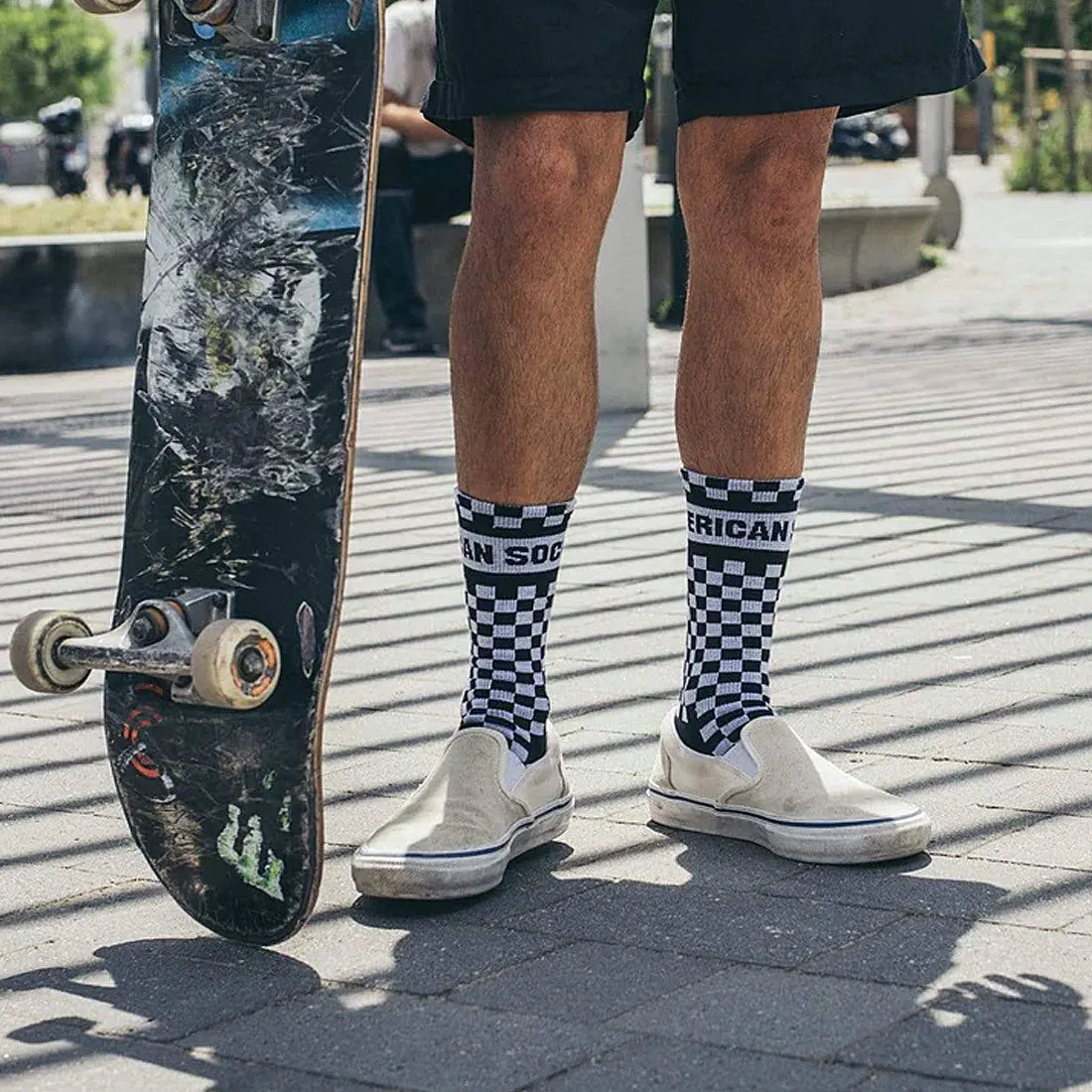 American Socks Checkerboard - Black - Mid High