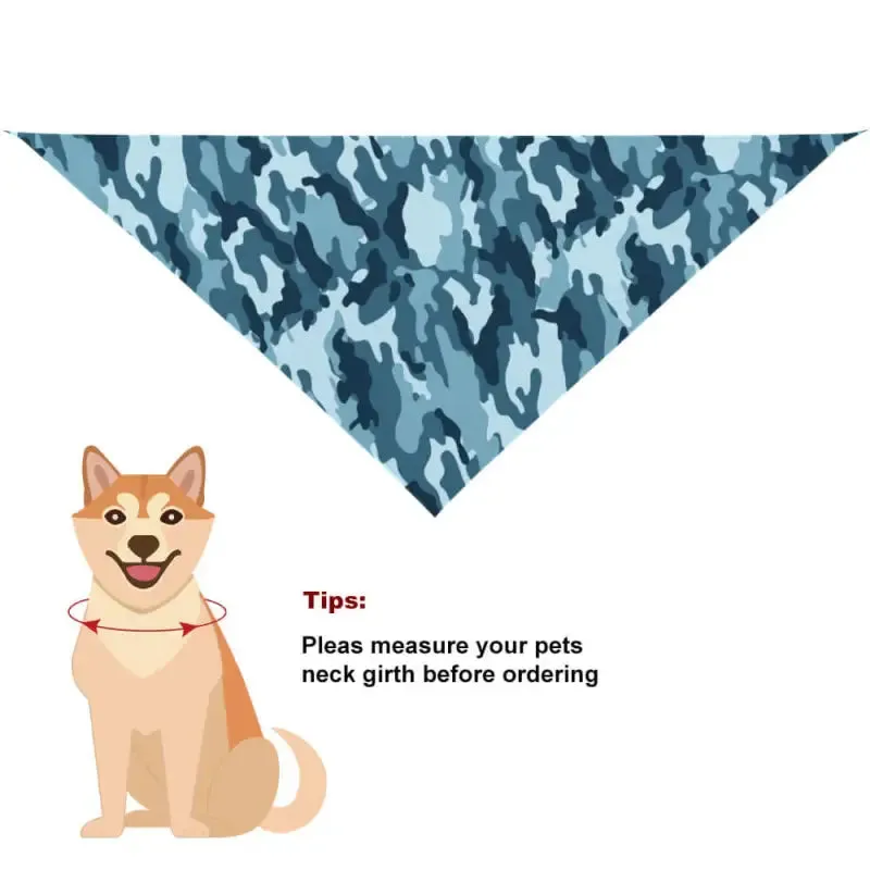Blue Camo Pet Bandana for Outdoor Adventures and Stylish Moments