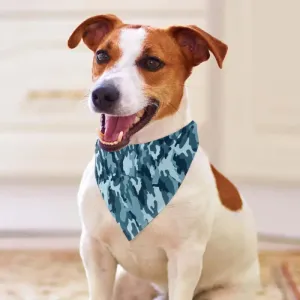 Blue Camo Pet Bandana for Outdoor Adventures and Stylish Moments