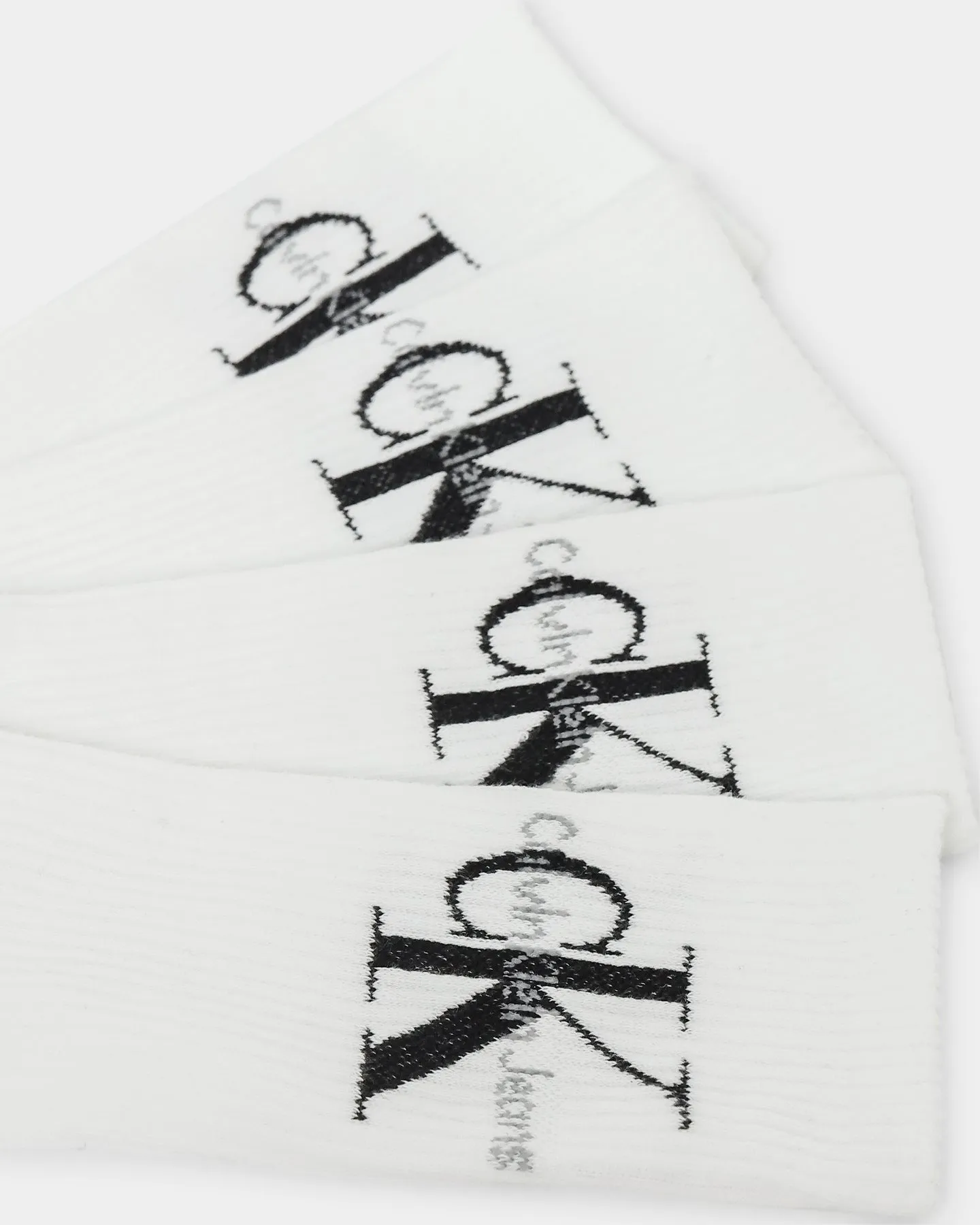 Calvin Klein Monogram Cushion Crew Socks 2 Pack White