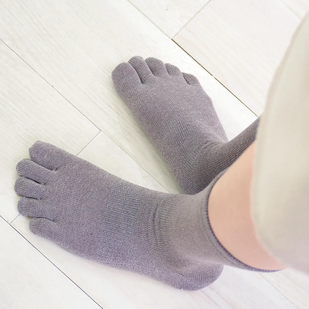 Cotton five-finger socks - with anti-slip grip - 320s