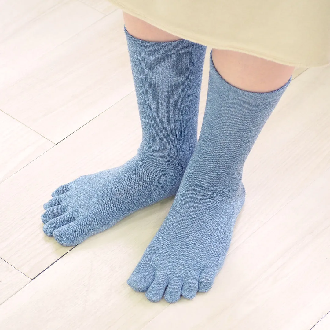 Cotton five-finger socks - with anti-slip grip - 320s