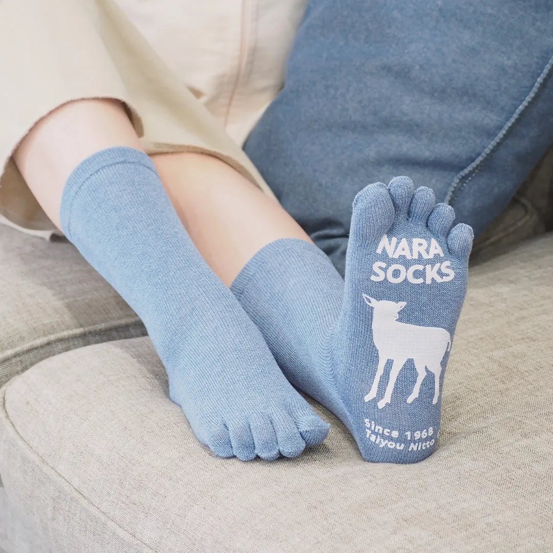 Cotton five-finger socks - with anti-slip grip - 320s