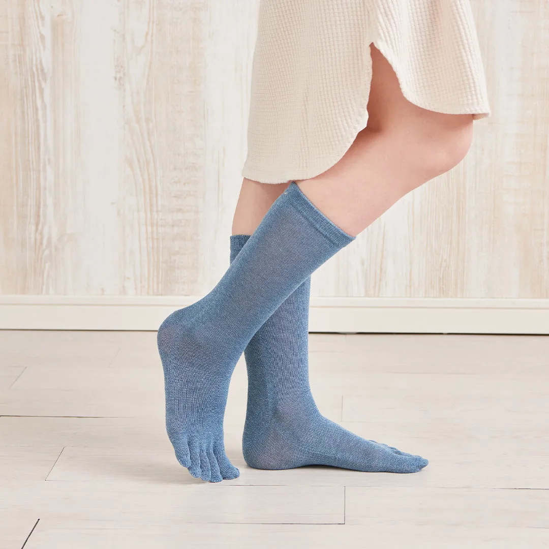 Cotton five-finger socks - with anti-slip grip - 320s