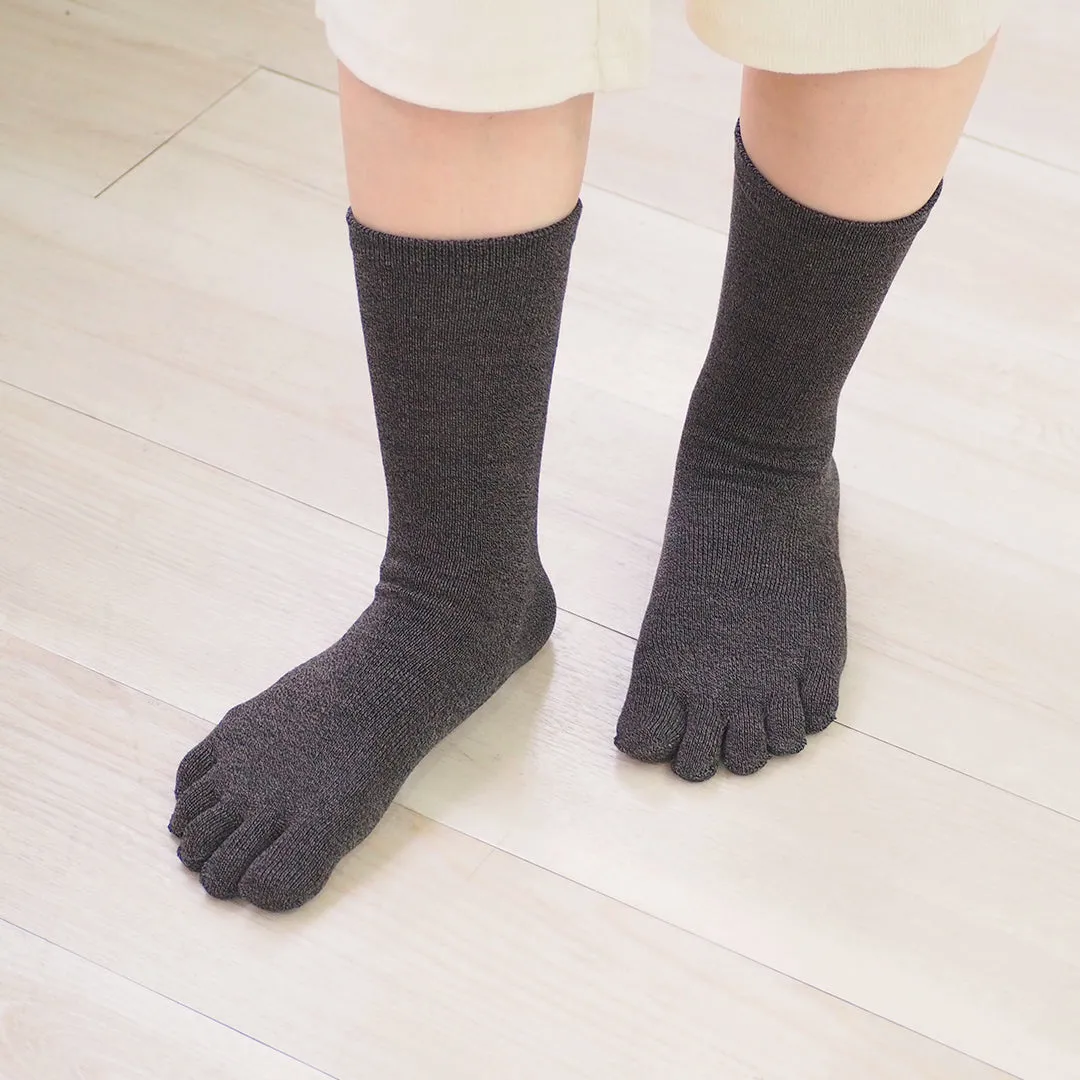 Cotton five-finger socks - with anti-slip grip - 320s