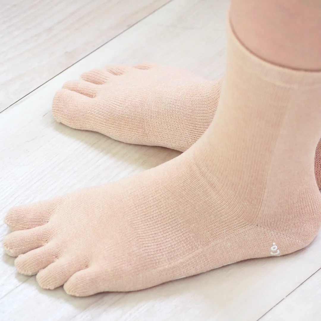 Cotton five-finger socks - with anti-slip grip - 320s