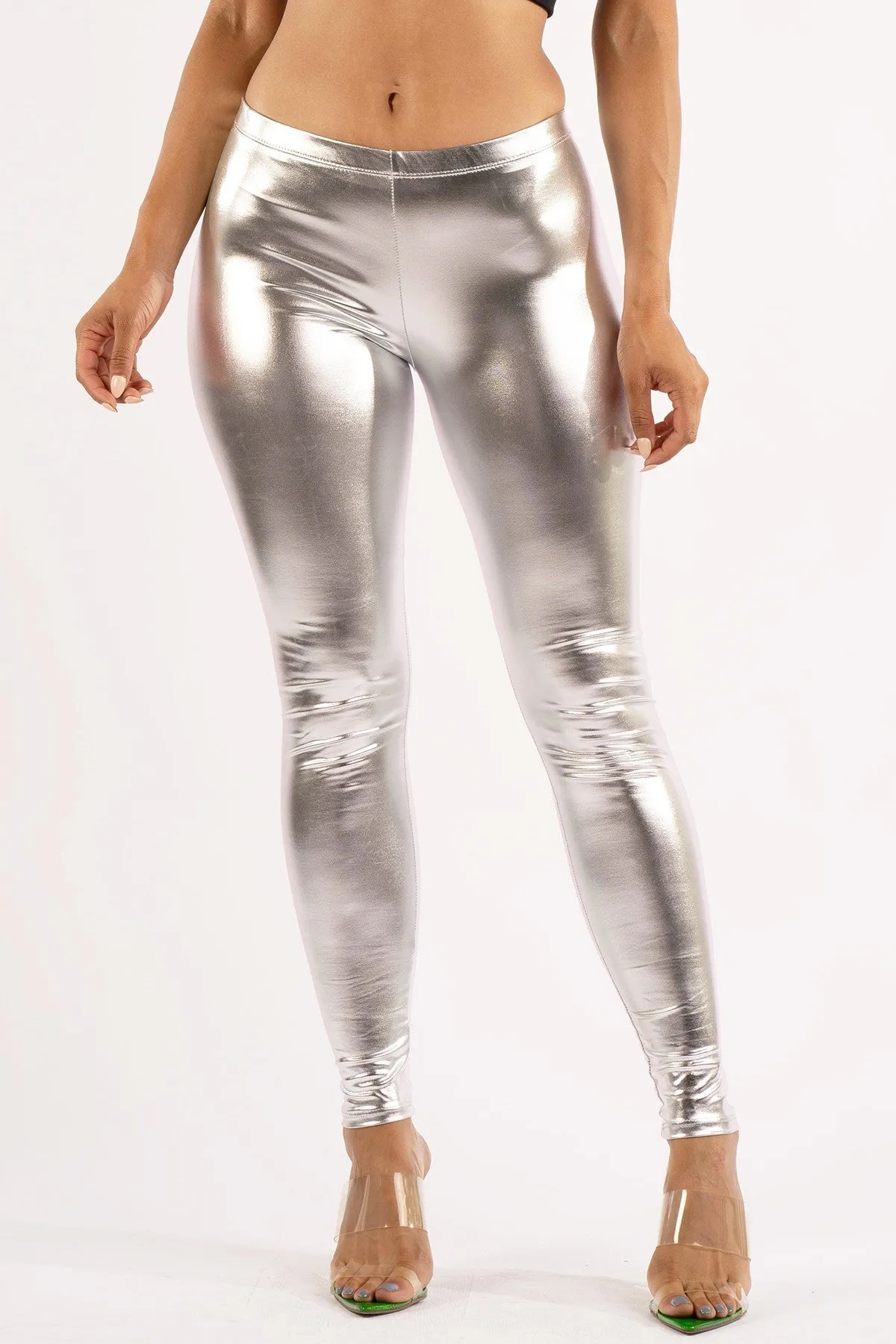 Dance With Me Gold Shiny Metallic Leggings