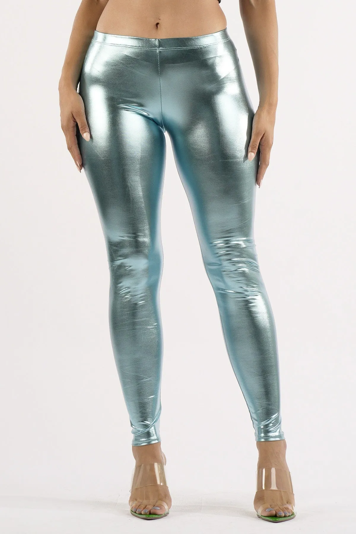 Dance With Me Gold Shiny Metallic Leggings