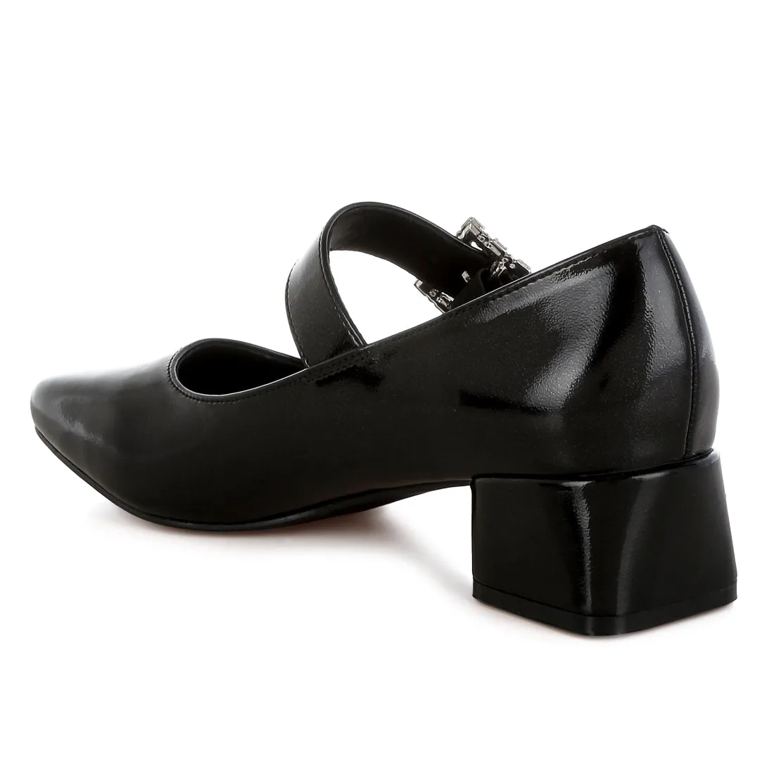 Diamante Brooch Metallic Mary Jane Pumps