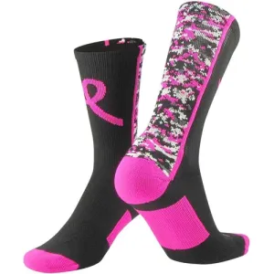 Digital Camo Aware Crew Sock - Pink Ribbon (LDBCC)