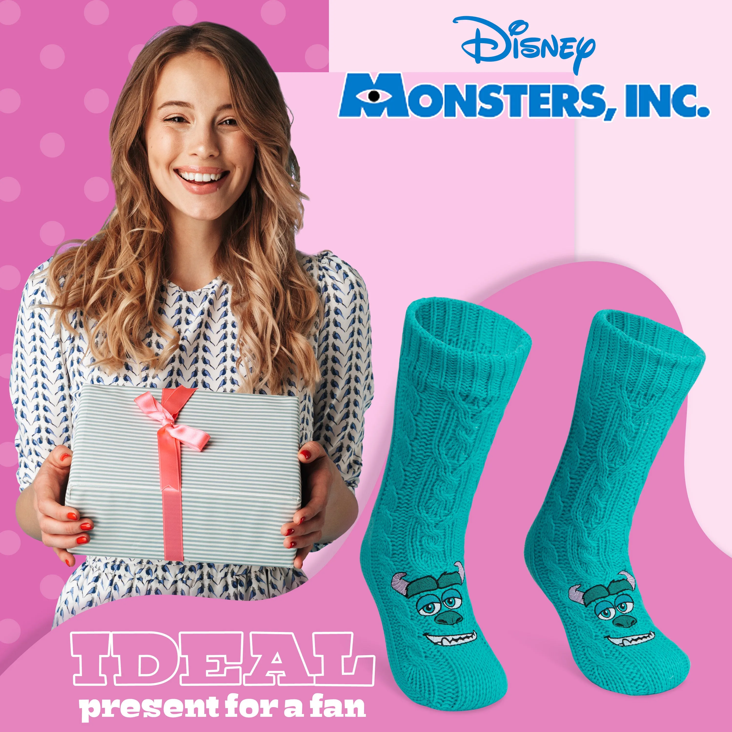 Disney Stitch Fluffy Socks for Women - Blue Sully