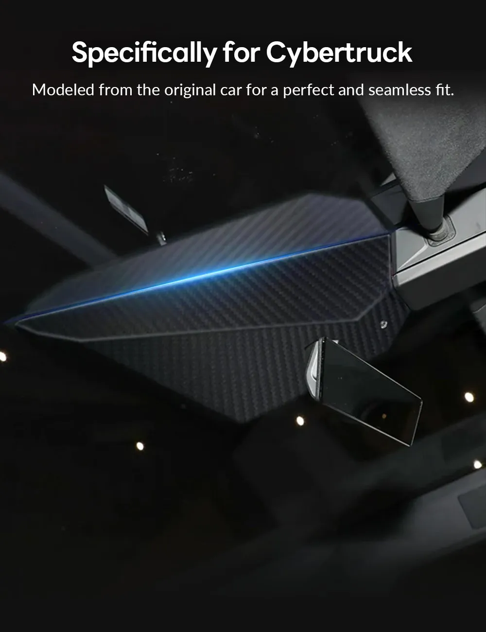 Dry Carbon Fiber Warning Light Cover for Cybertruck