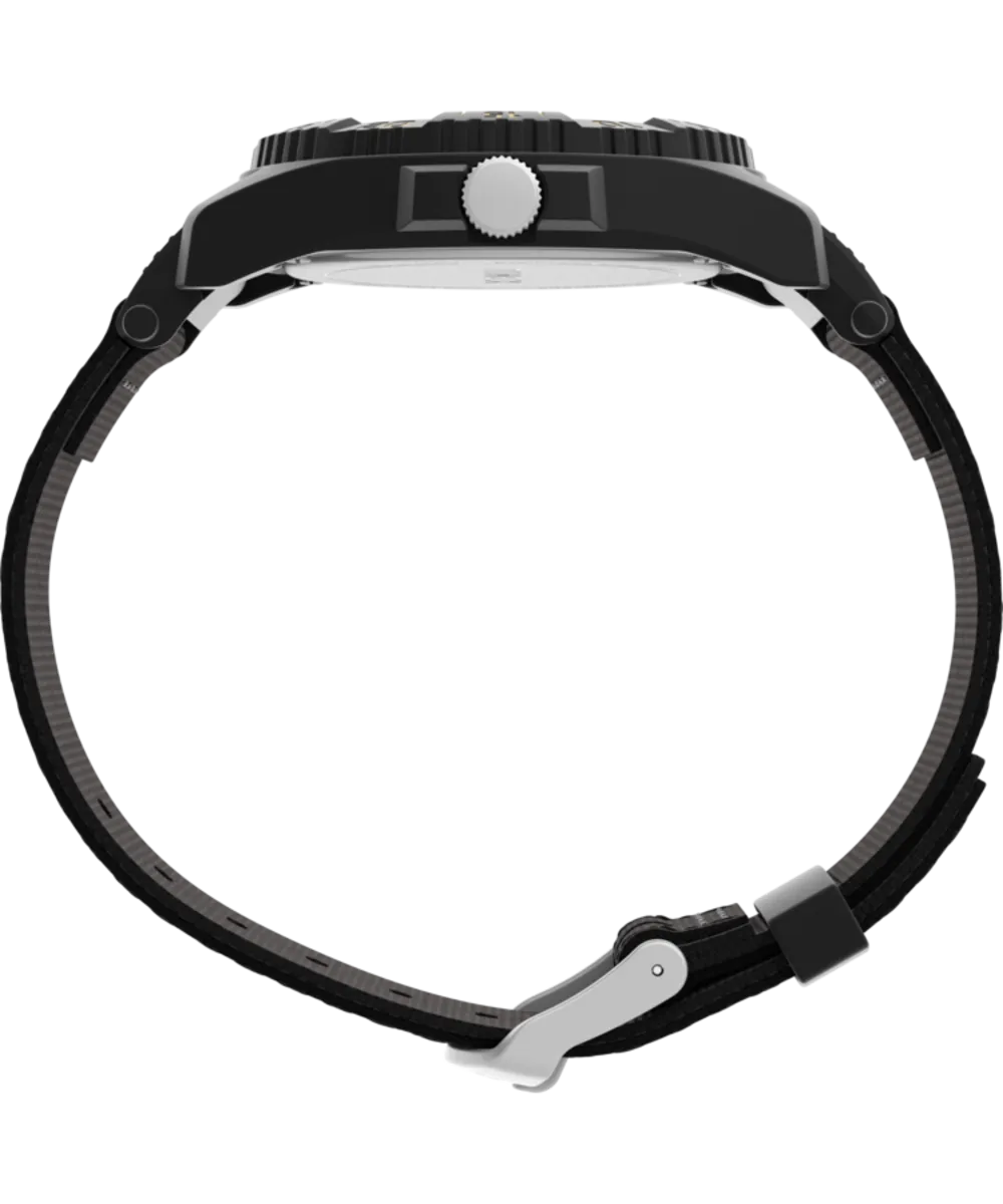 Expedition® Acadia Rugged 42mm Mixed Material Fabric Strap Watch