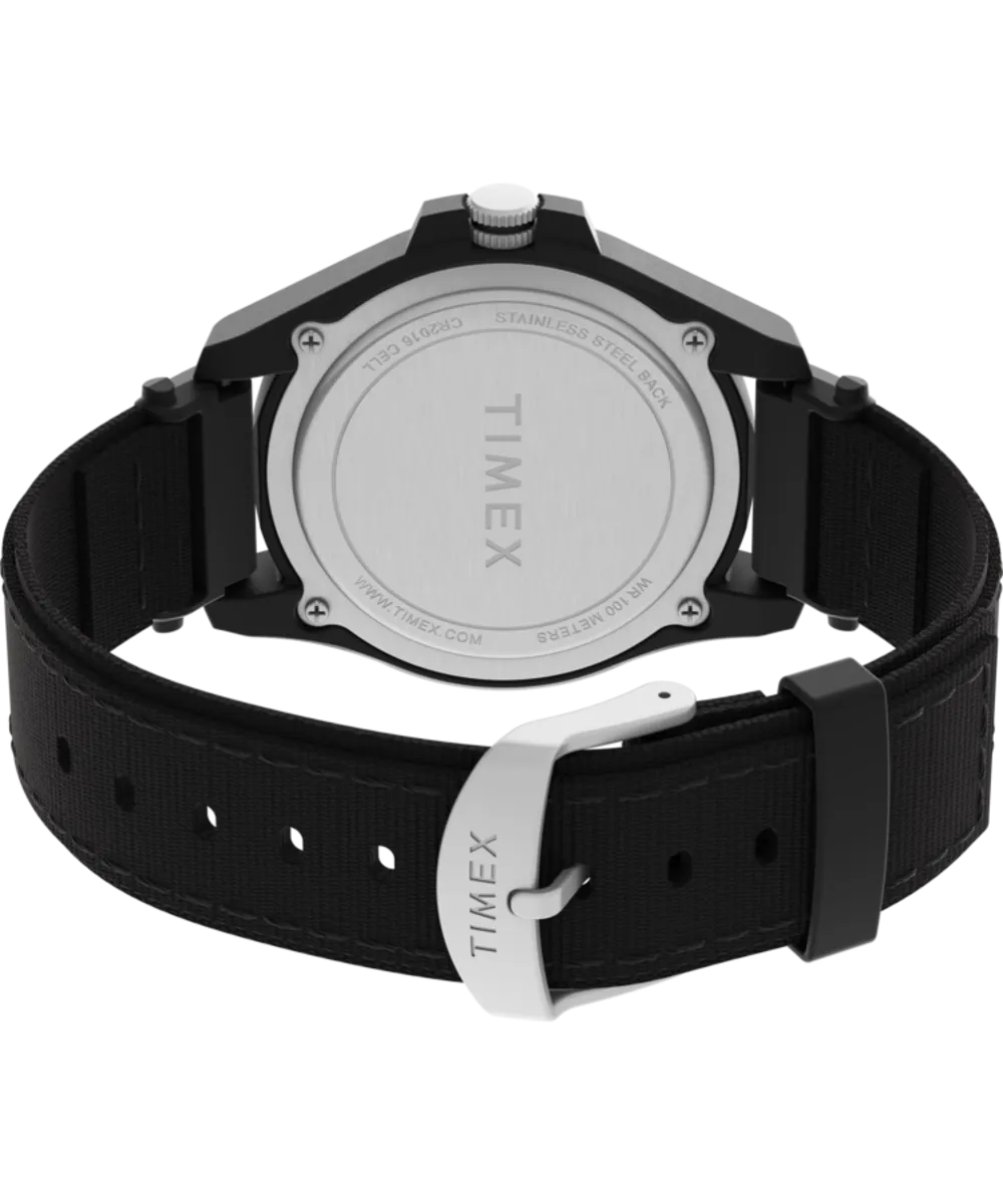 Expedition® Acadia Rugged 42mm Mixed Material Fabric Strap Watch