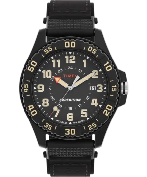 Expedition® Acadia Rugged 42mm Mixed Material Fabric Strap Watch