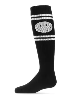 Girls' Athletic Smiley Cotton Blend Knee High Socks