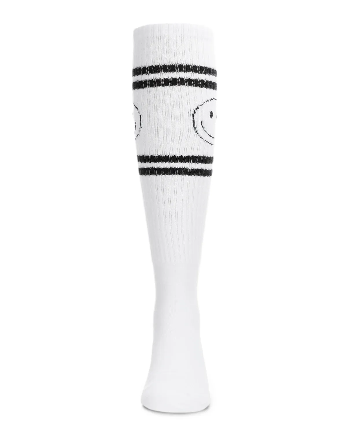 Girls' Athletic Smiley Cotton Blend Knee High Socks