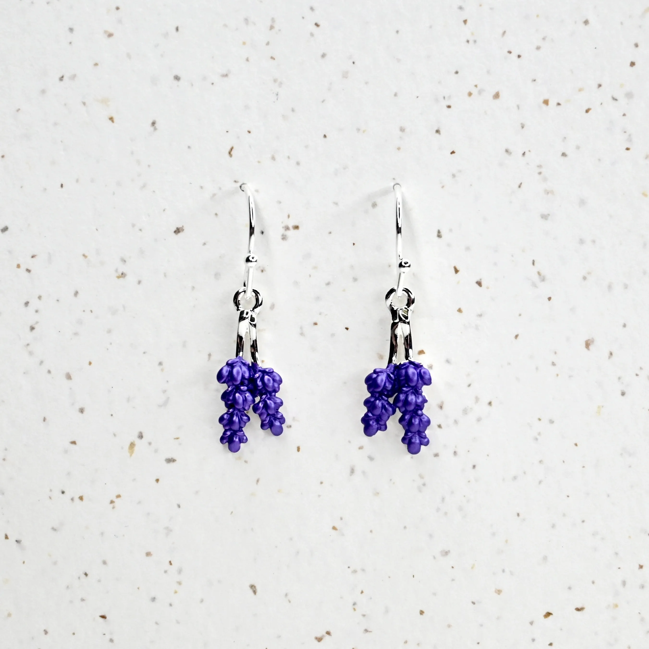 Handcrafted Lavender Earrings in Silver