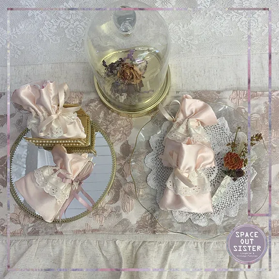 Handmade Satin Lavender Pockets Blush Pink
