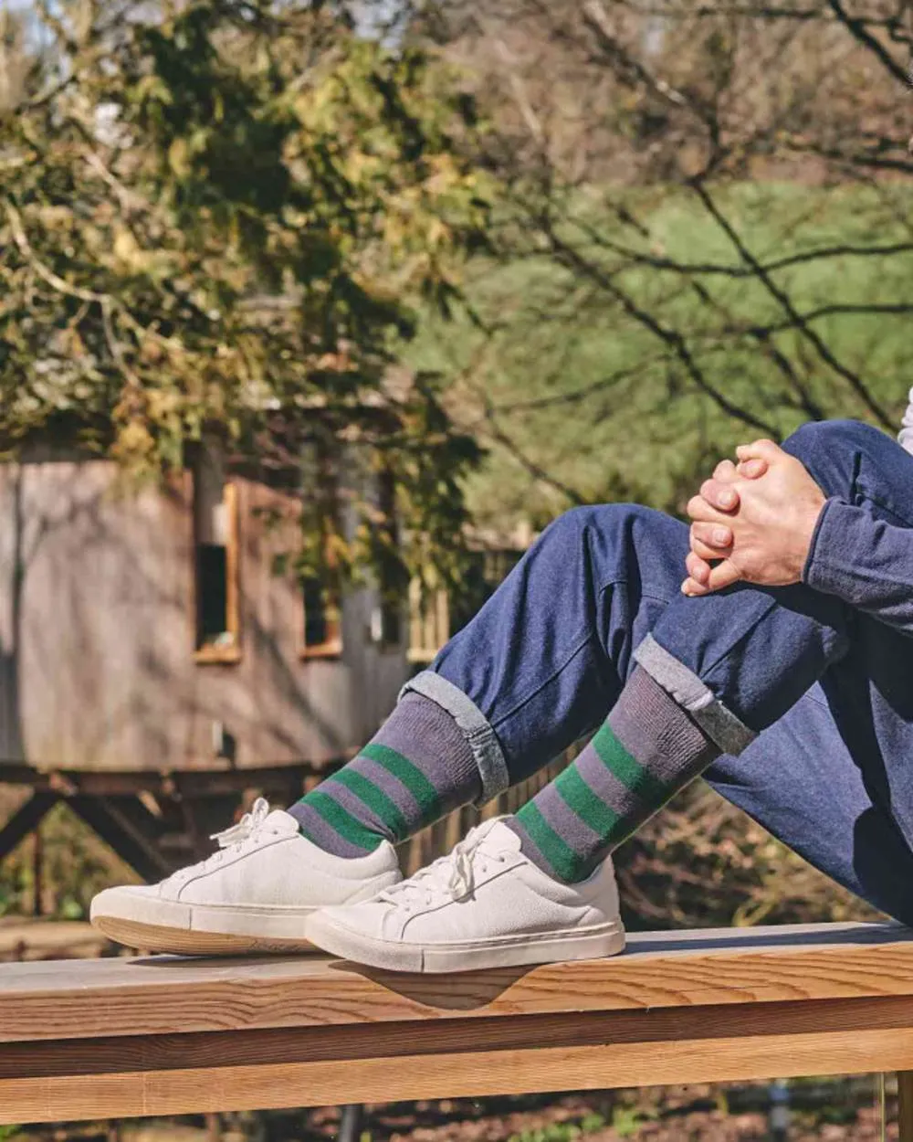 HJ Hall Rugby Stripe Organic Cotton Comfort Top Socks
