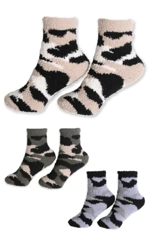 JCS112 Camouflage Pattern Soft Mini-Crew Socks (6prs Pack)