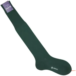 Knee Socks - Plain - Forest Green - Cotton / Silk