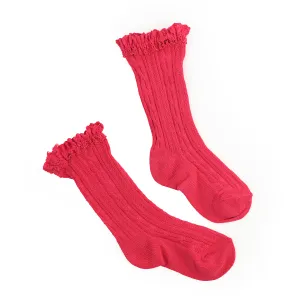 Magenta LACE SOCKS