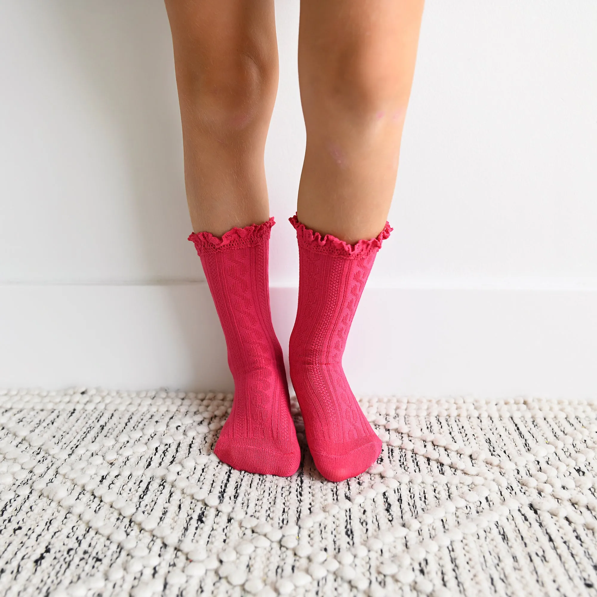 Magenta LACE SOCKS