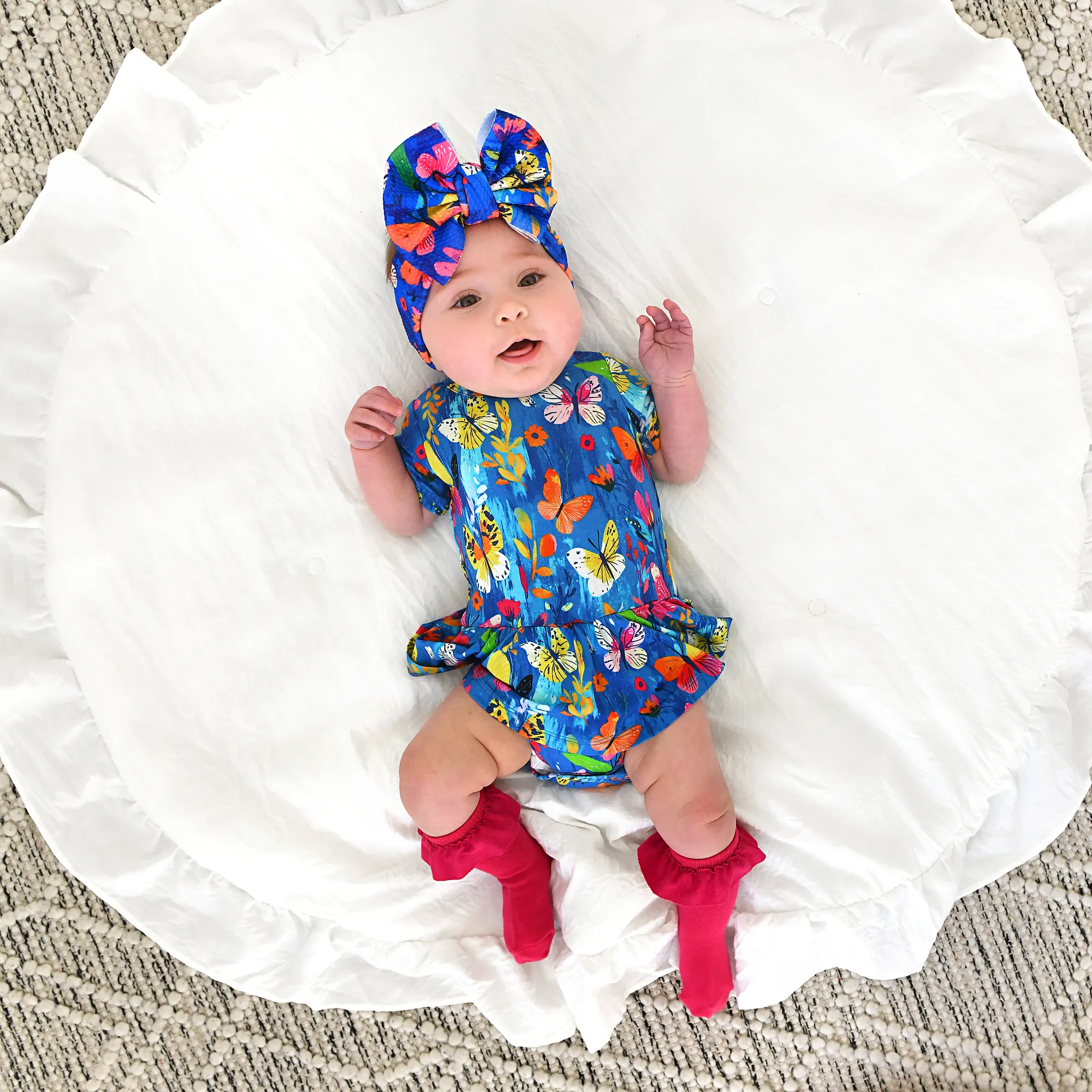 Magenta RUFFLE SOCKS