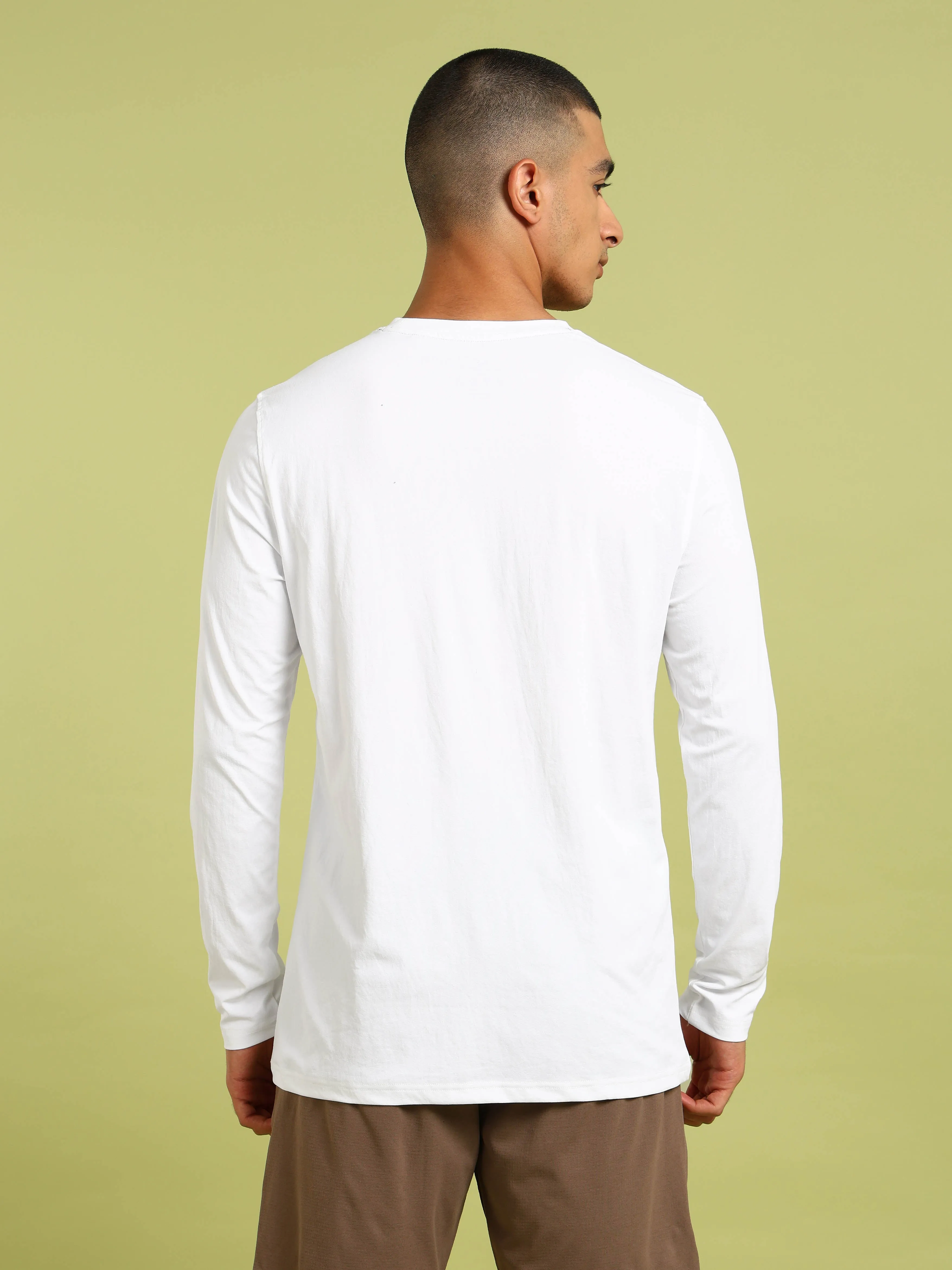 Men Solid Slim Fit Round Neck Sports T-shirt with COTFLEX