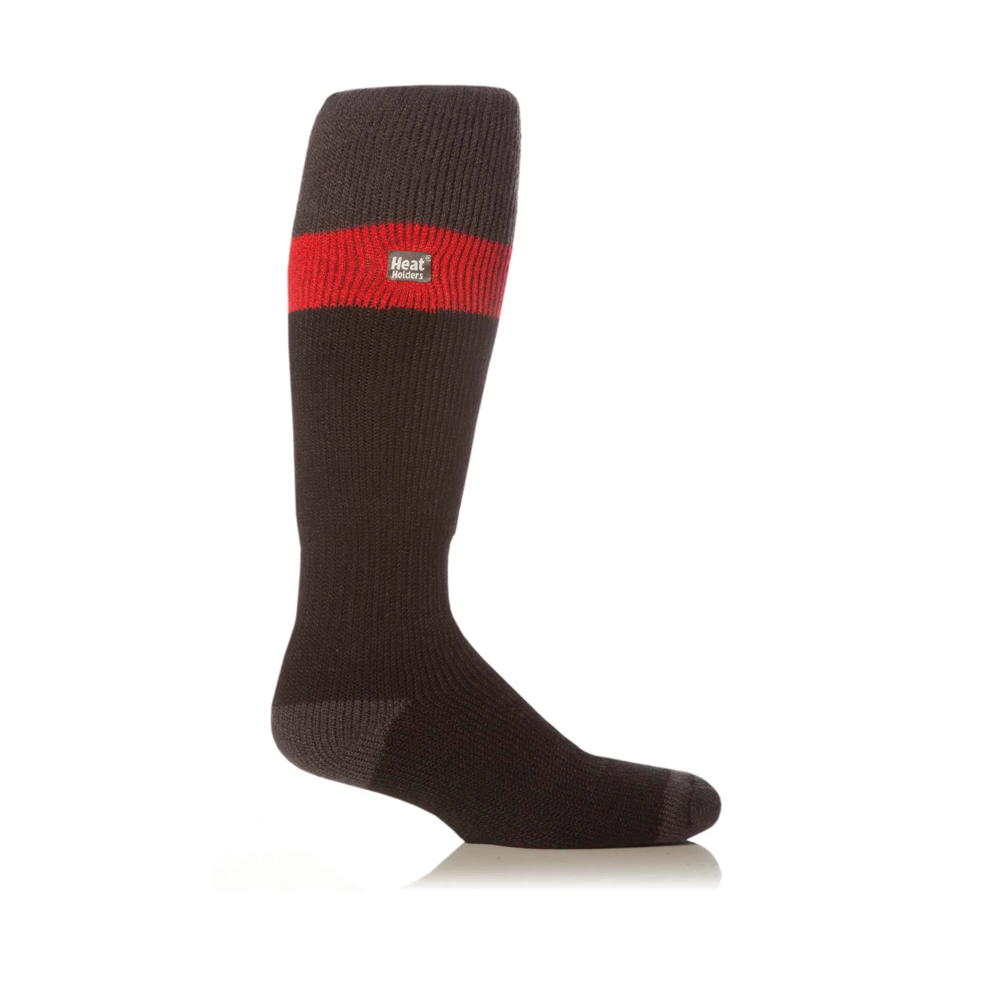 Mens Original Extra Long Ski & Snow Sports Socks - Charcoal, Red & Black