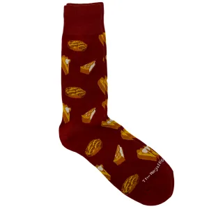 Men's Pie Guy Socks - Burgundy/Orange (Pair)