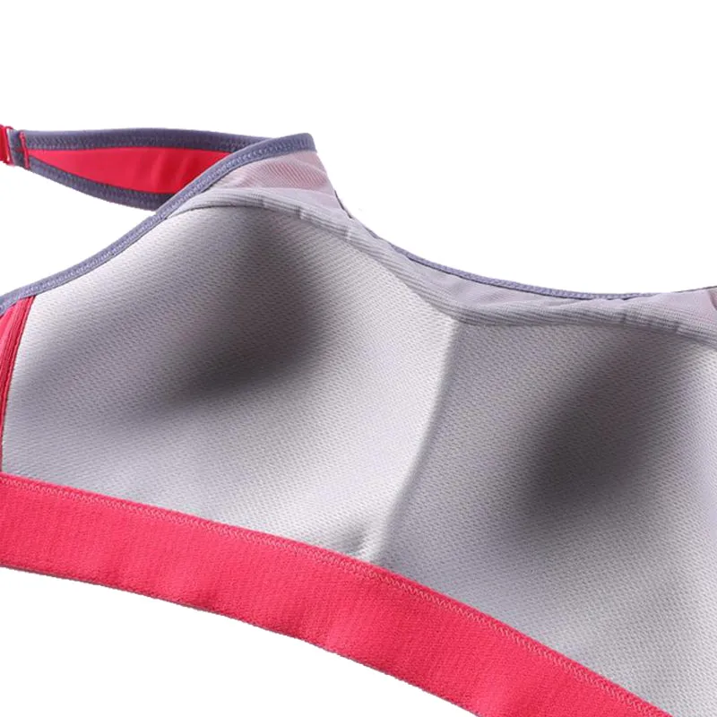 Plus size high impact quick dry lightly padded racerback wireless sports bra (size 32/70-42/95, B-F)