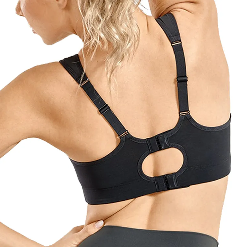 Plus size high impact quick dry lightly padded racerback wireless sports bra (size 32/70-42/95, B-F)
