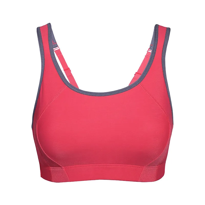 Plus size high impact quick dry lightly padded racerback wireless sports bra (size 32/70-42/95, B-F)
