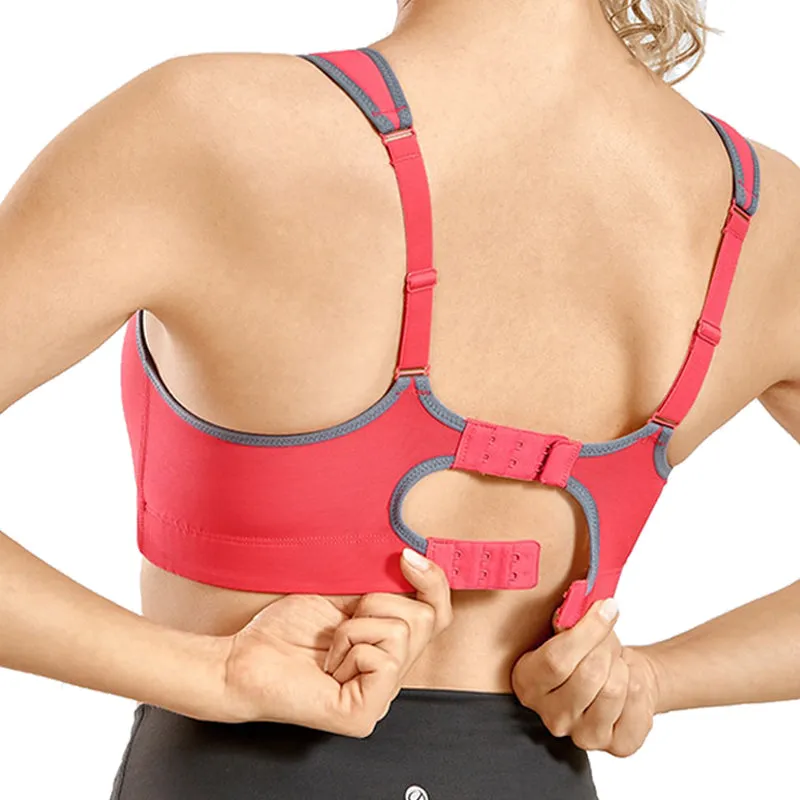 Plus size high impact quick dry lightly padded racerback wireless sports bra (size 32/70-42/95, B-F)