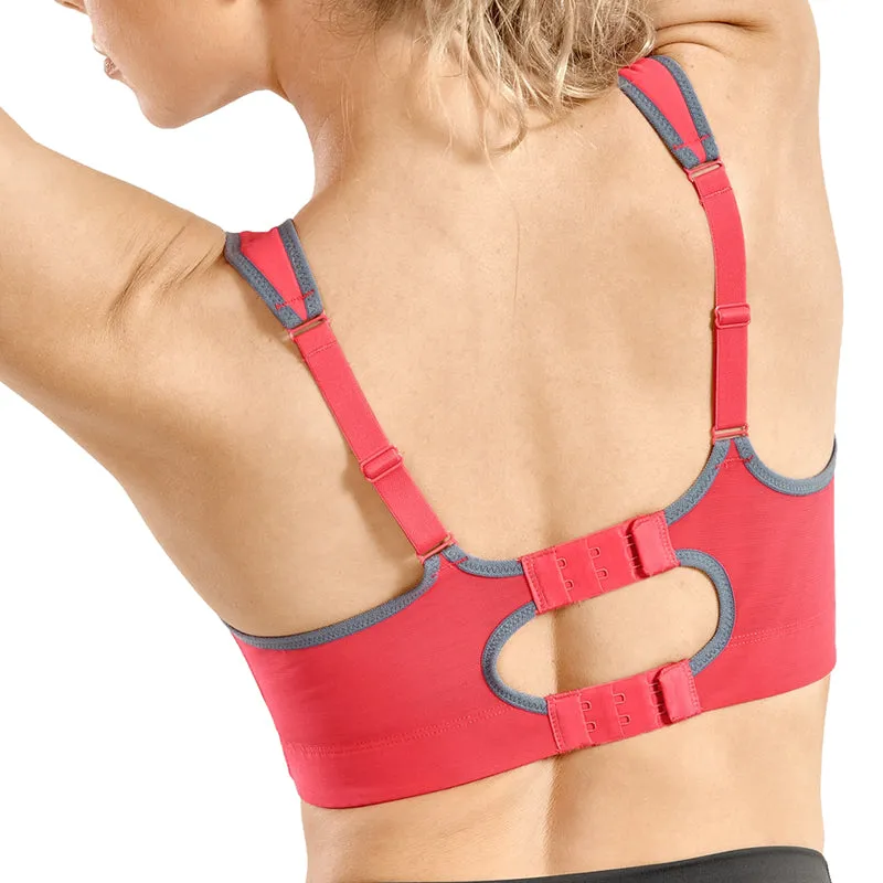 Plus size high impact quick dry lightly padded racerback wireless sports bra (size 32/70-42/95, B-F)