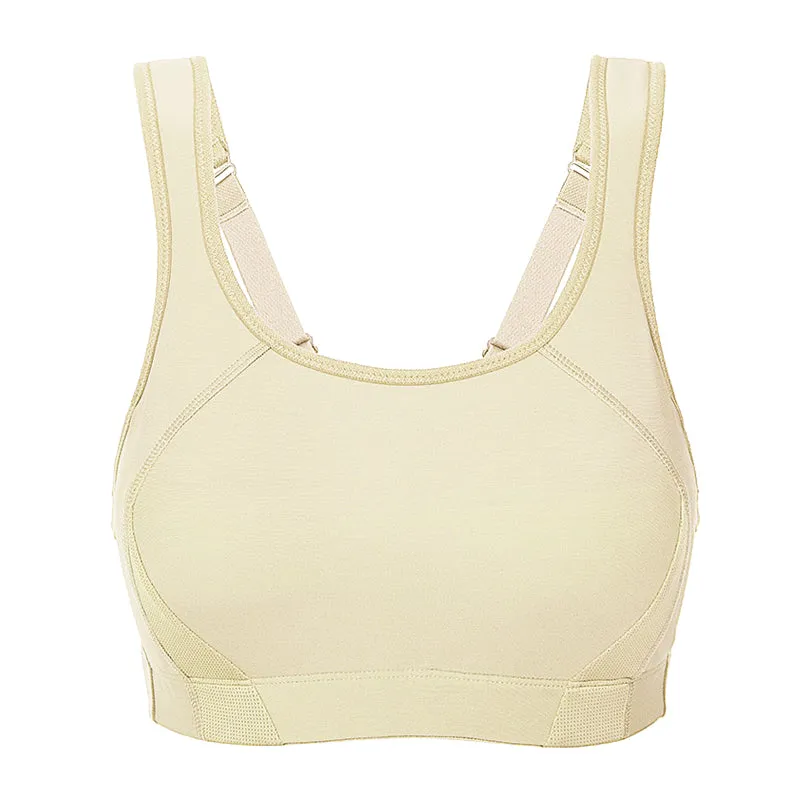 Plus size high impact quick dry lightly padded racerback wireless sports bra (size 32/70-42/95, B-F)
