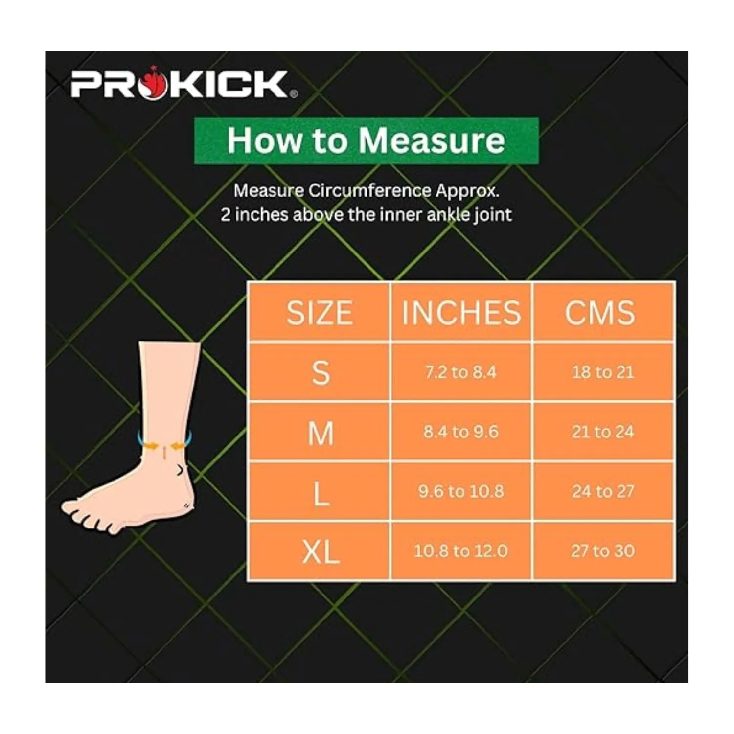 Prokick FlexiGrip Ankle Support, 1 Pair
