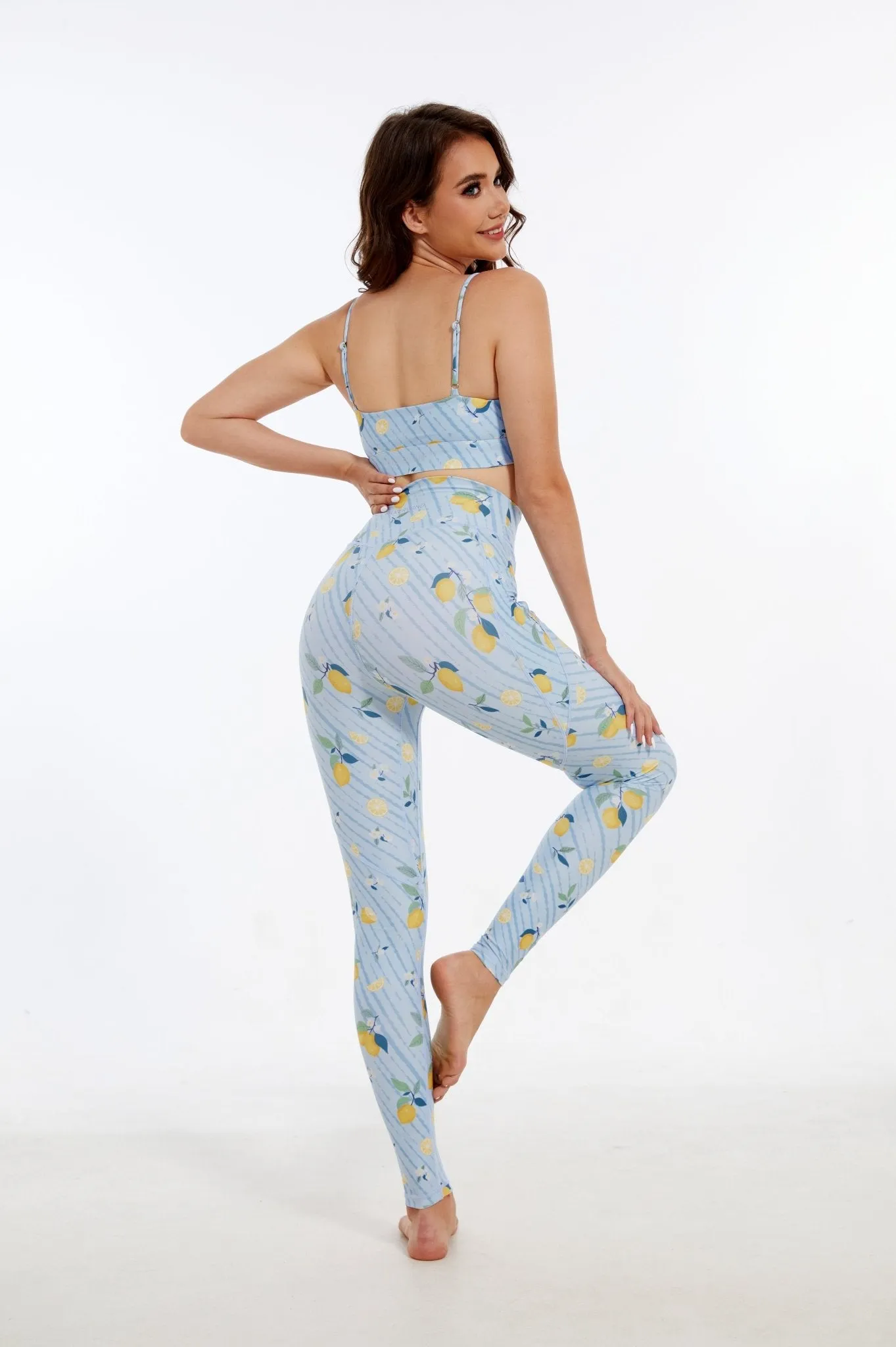 Refreshing Lemon Strappy Sports Bra