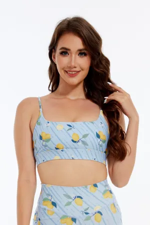Refreshing Lemon Strappy Sports Bra