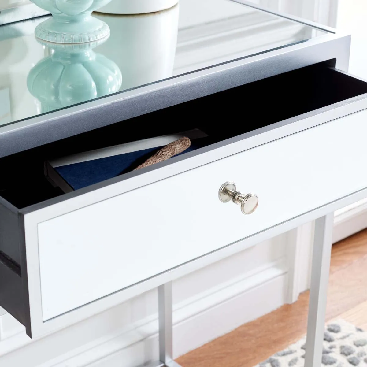 Safavieh Aster 2 Drawer Mirrored Desk , DSK9701