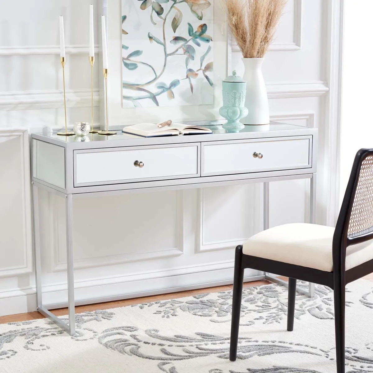 Safavieh Aster 2 Drawer Mirrored Desk , DSK9701
