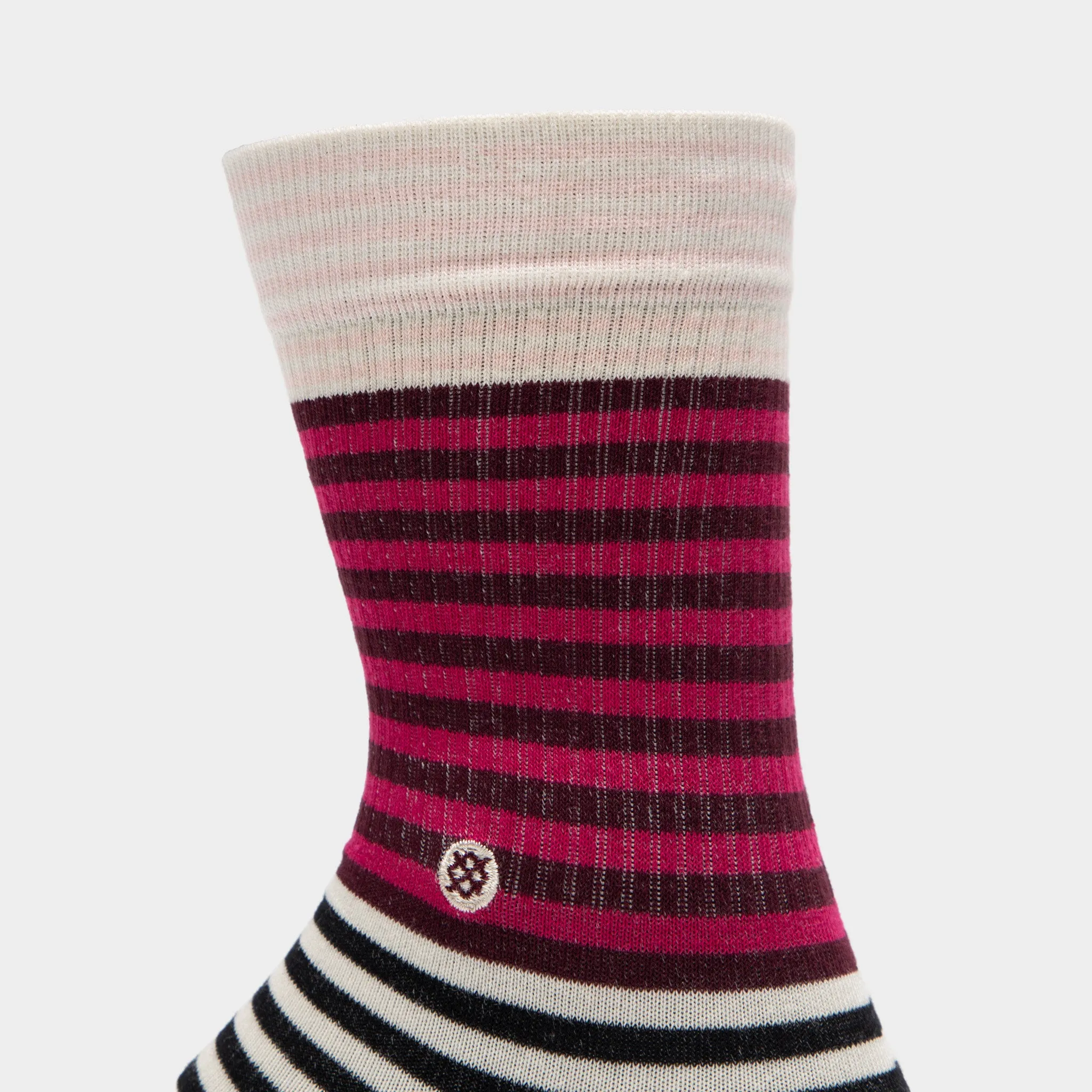 Stance Women's Sunshine Stripe Crew Socks / Magenta