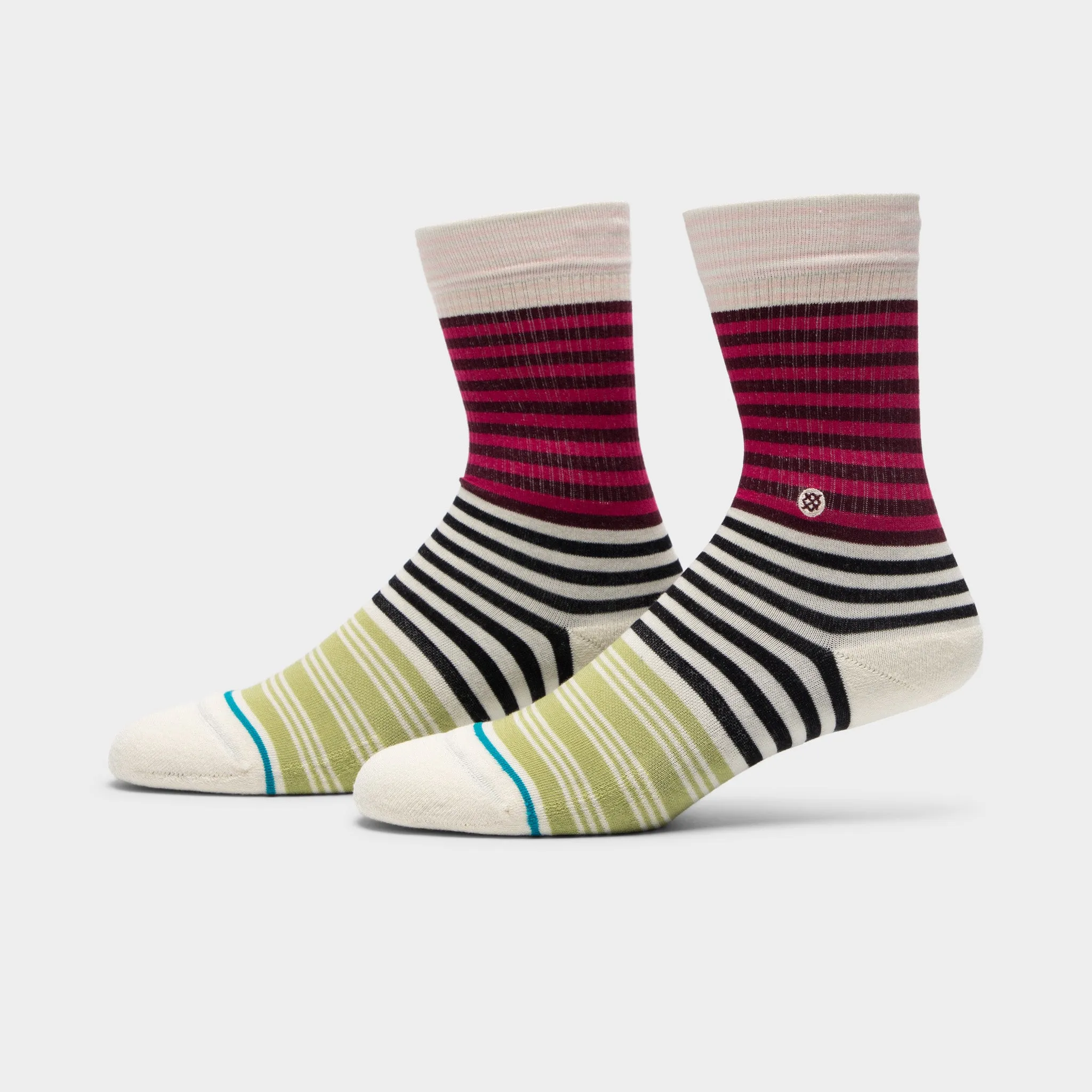 Stance Women's Sunshine Stripe Crew Socks / Magenta