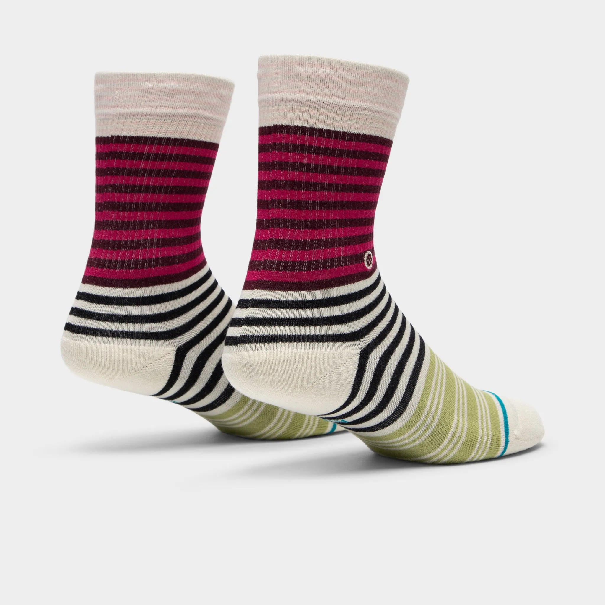 Stance Women's Sunshine Stripe Crew Socks / Magenta
