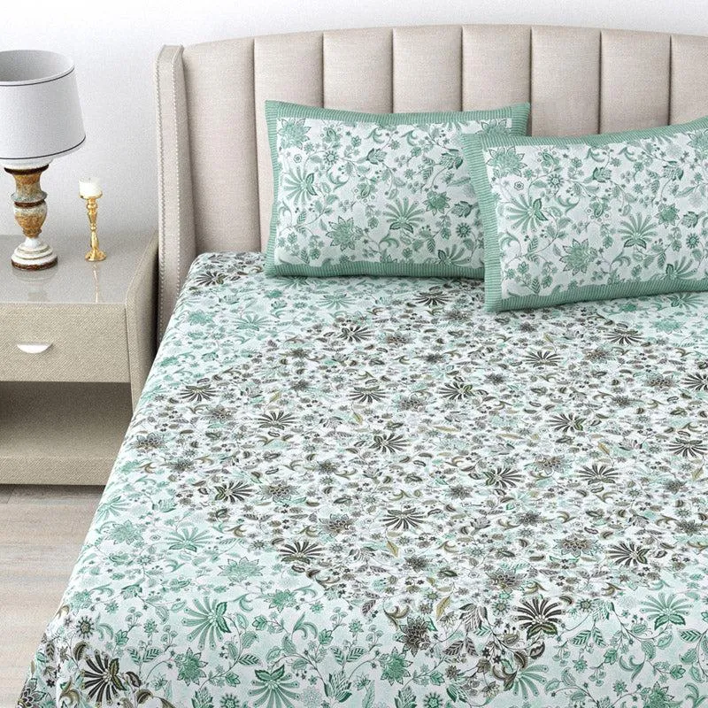 Stevie Floral Bedsheet - Green