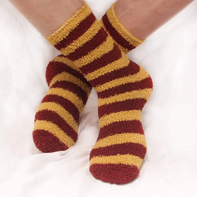 Striped Team Spirit Fuzzy Socks