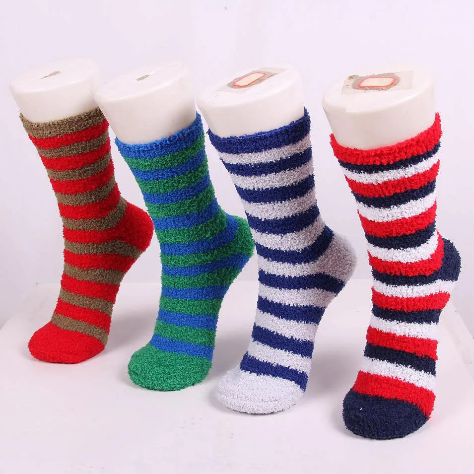 Striped Team Spirit Fuzzy Socks